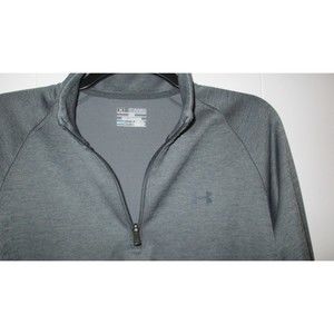 Grey Under Armour 1/4 Zip Pullover Mens Size XXL 2XL Loose Fit Cold Gear